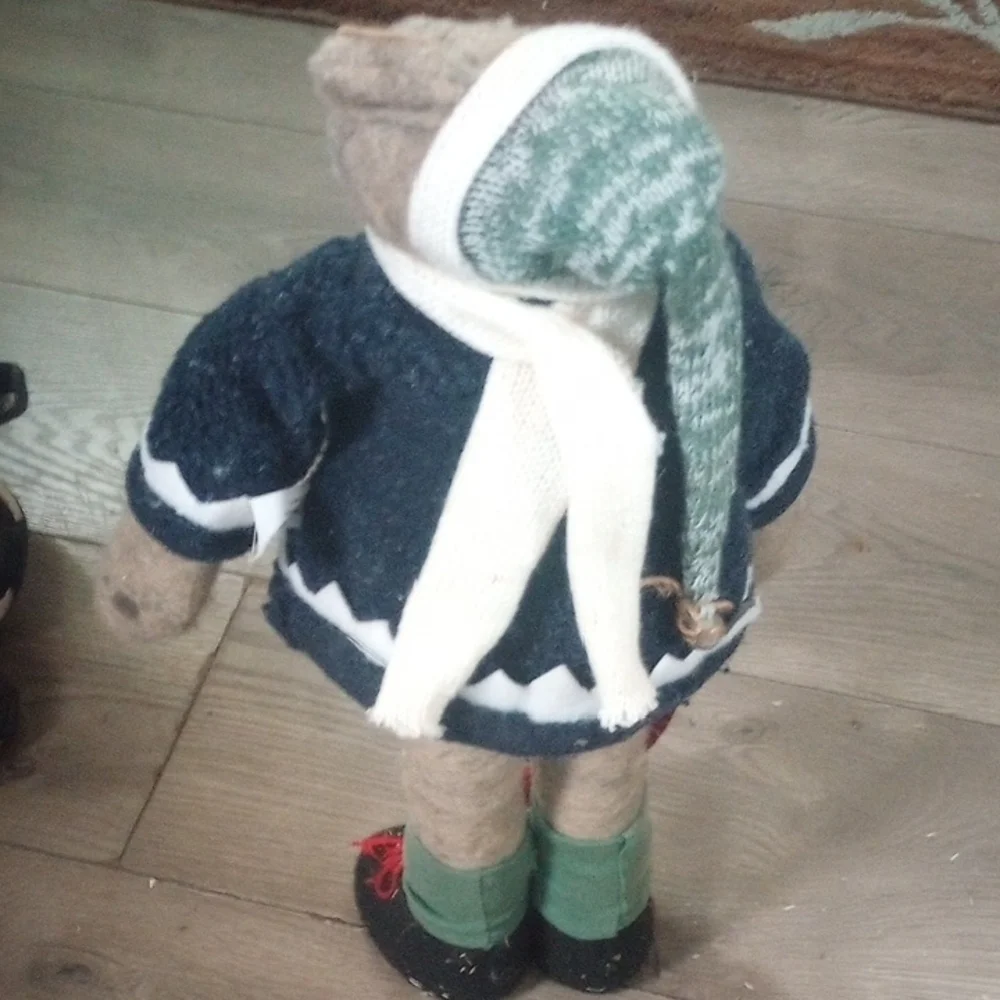 Teddy Bear with Festive Sweater Standing Decor